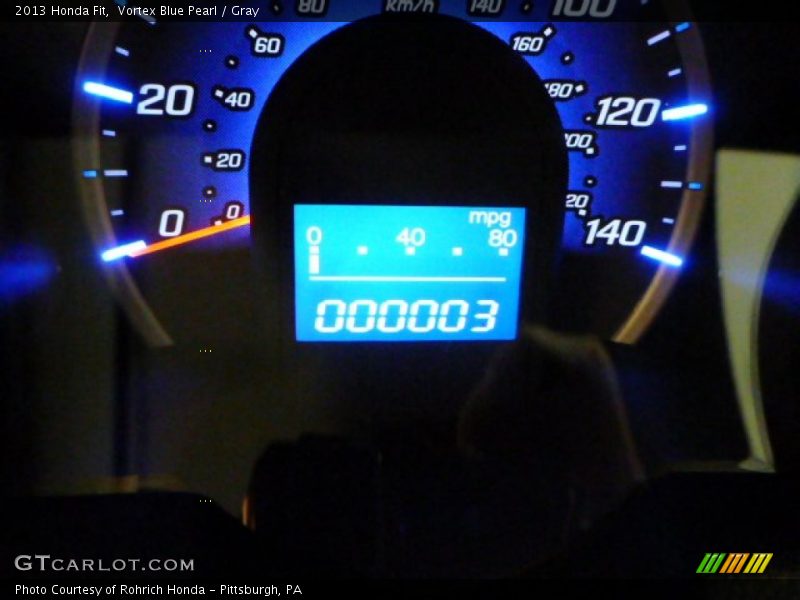 Vortex Blue Pearl / Gray 2013 Honda Fit