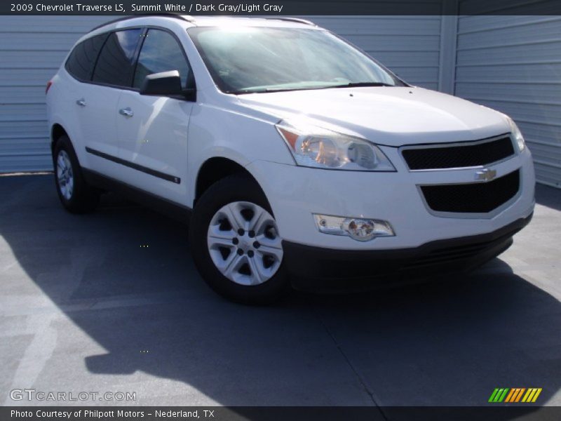 Summit White / Dark Gray/Light Gray 2009 Chevrolet Traverse LS