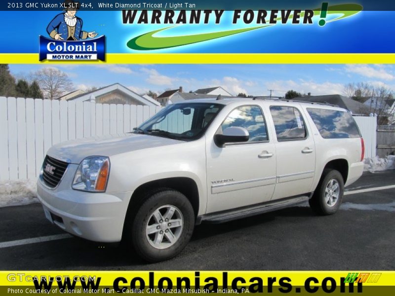 White Diamond Tricoat / Light Tan 2013 GMC Yukon XL SLT 4x4