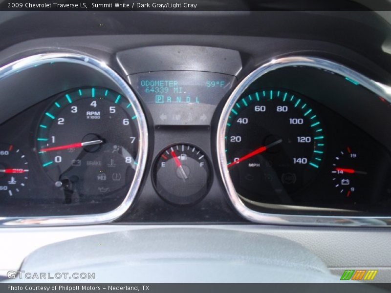 Summit White / Dark Gray/Light Gray 2009 Chevrolet Traverse LS