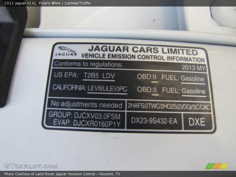 Polaris White / Cashew/Truffle 2013 Jaguar XJ XJ