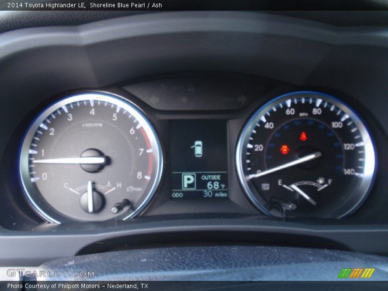 Shoreline Blue Pearl / Ash 2014 Toyota Highlander LE