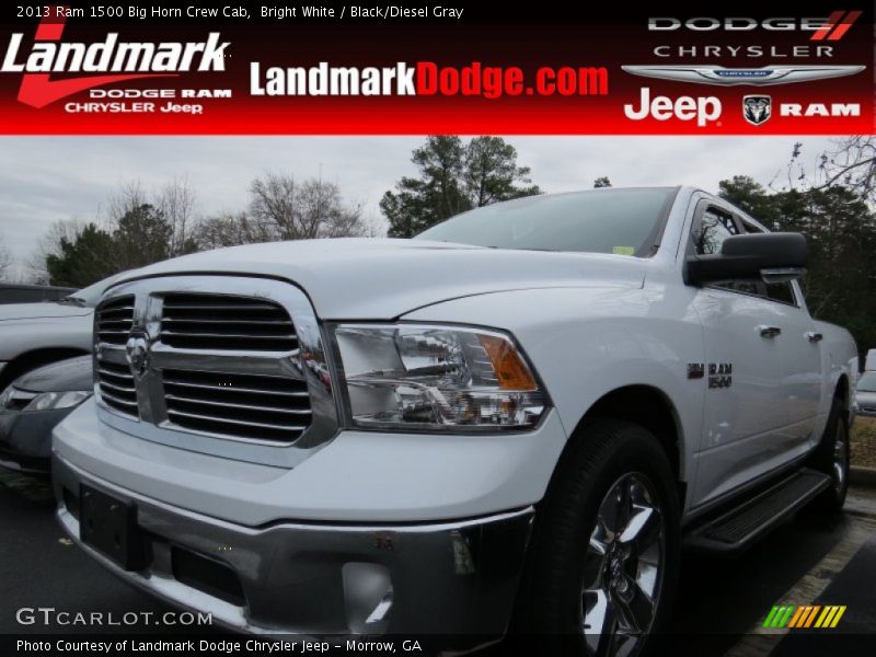 Bright White / Black/Diesel Gray 2013 Ram 1500 Big Horn Crew Cab