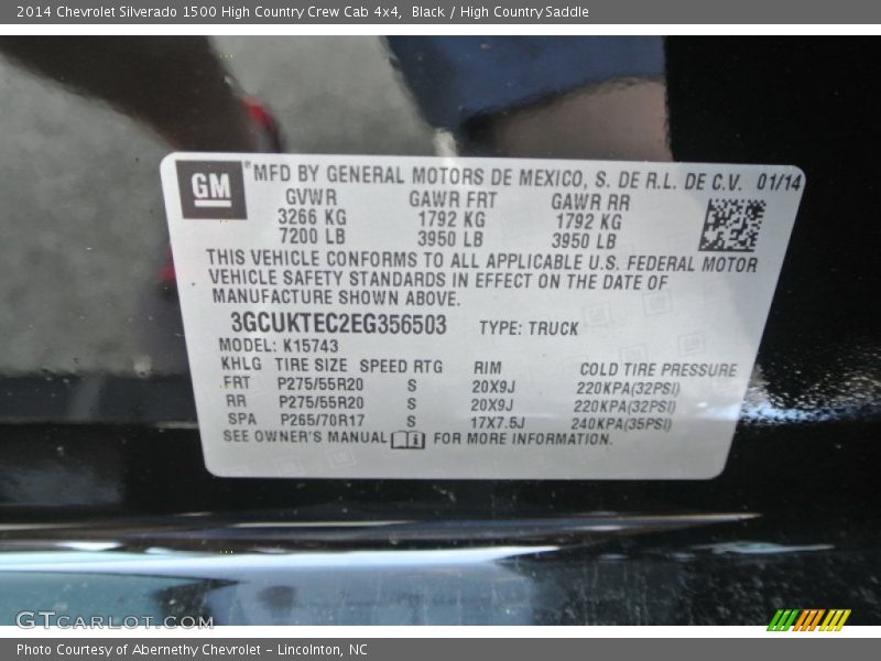 Black / High Country Saddle 2014 Chevrolet Silverado 1500 High Country Crew Cab 4x4
