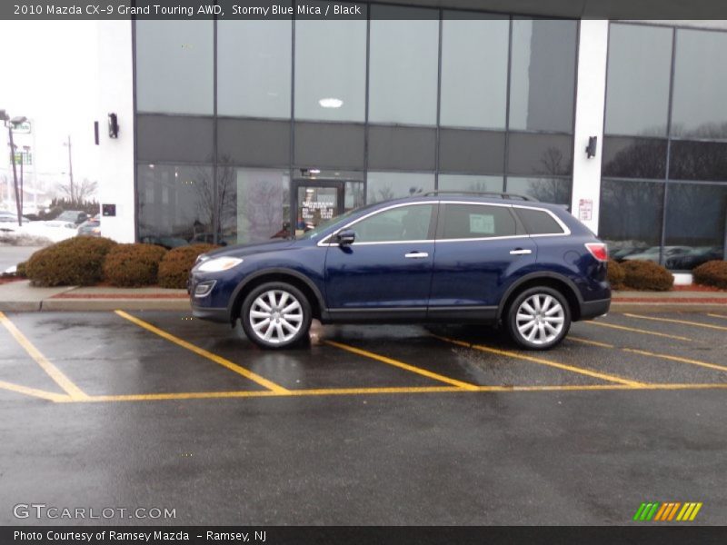 Stormy Blue Mica / Black 2010 Mazda CX-9 Grand Touring AWD