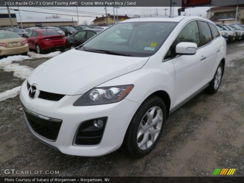 Crystal White Pearl Mica / Sand 2010 Mazda CX-7 s Grand Touring AWD