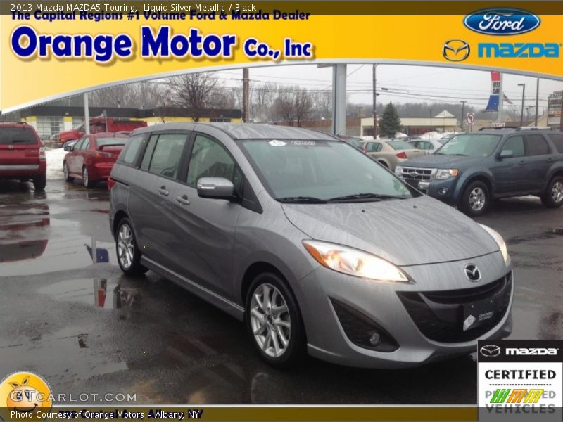 Liquid Silver Metallic / Black 2013 Mazda MAZDA5 Touring