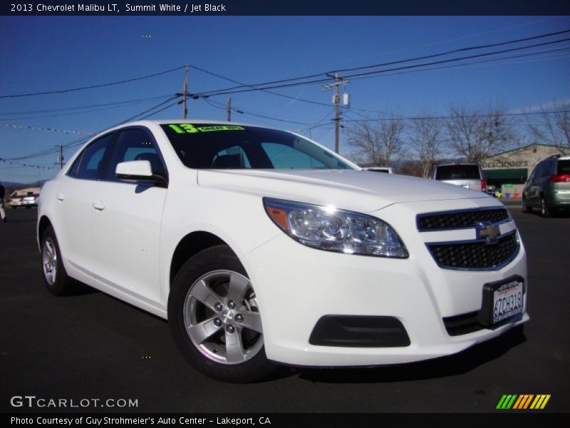 Summit White / Jet Black 2013 Chevrolet Malibu LT