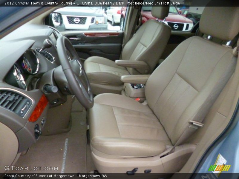 Crystal Blue Pearl / Dark Frost Beige/Medium Frost Beige 2012 Chrysler Town & Country Touring - L