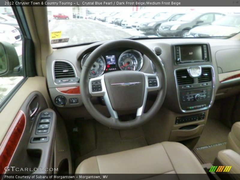 Crystal Blue Pearl / Dark Frost Beige/Medium Frost Beige 2012 Chrysler Town & Country Touring - L