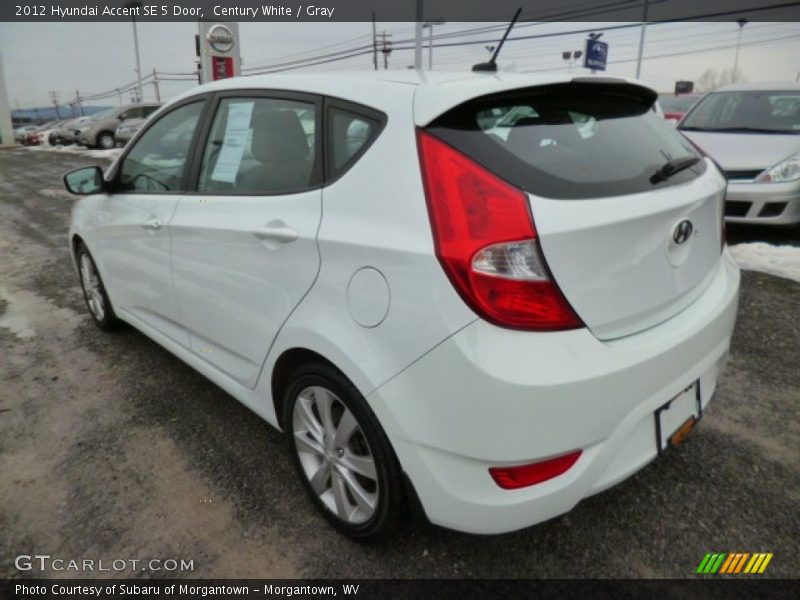 Century White / Gray 2012 Hyundai Accent SE 5 Door