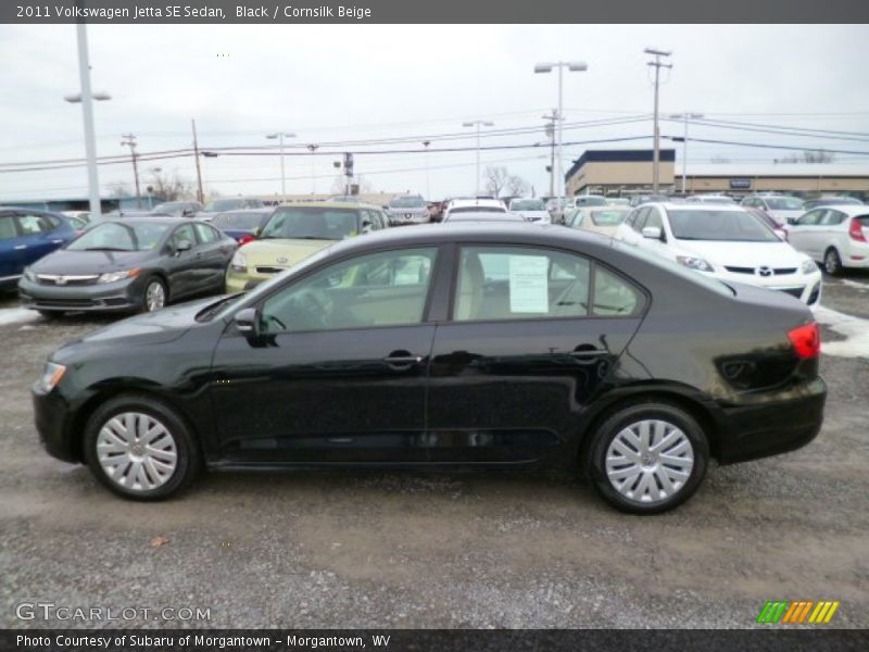 Black / Cornsilk Beige 2011 Volkswagen Jetta SE Sedan