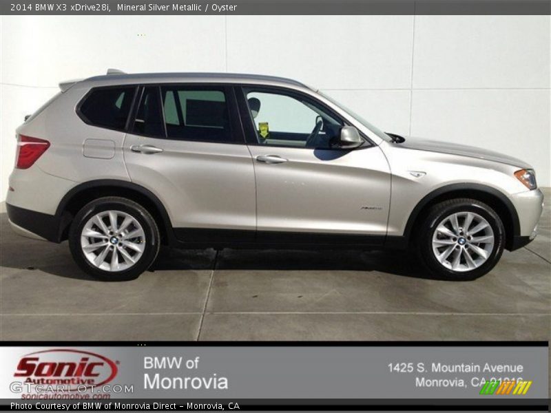 Mineral Silver Metallic / Oyster 2014 BMW X3 xDrive28i