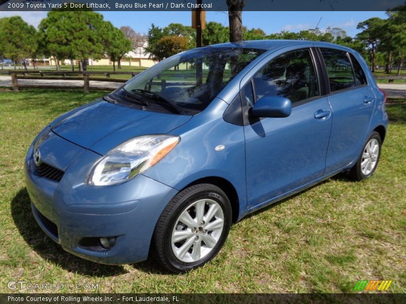 Bayou Blue Pearl / Dark Charcoal 2009 Toyota Yaris 5 Door Liftback