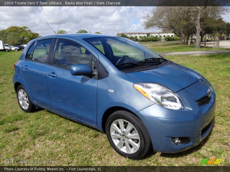 Bayou Blue Pearl / Dark Charcoal 2009 Toyota Yaris 5 Door Liftback