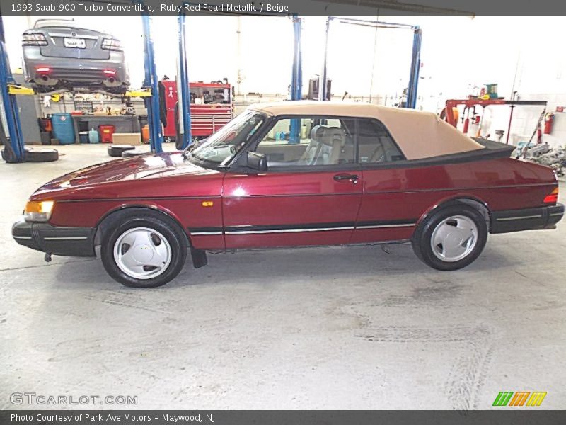 Ruby Red Pearl Metallic / Beige 1993 Saab 900 Turbo Convertible