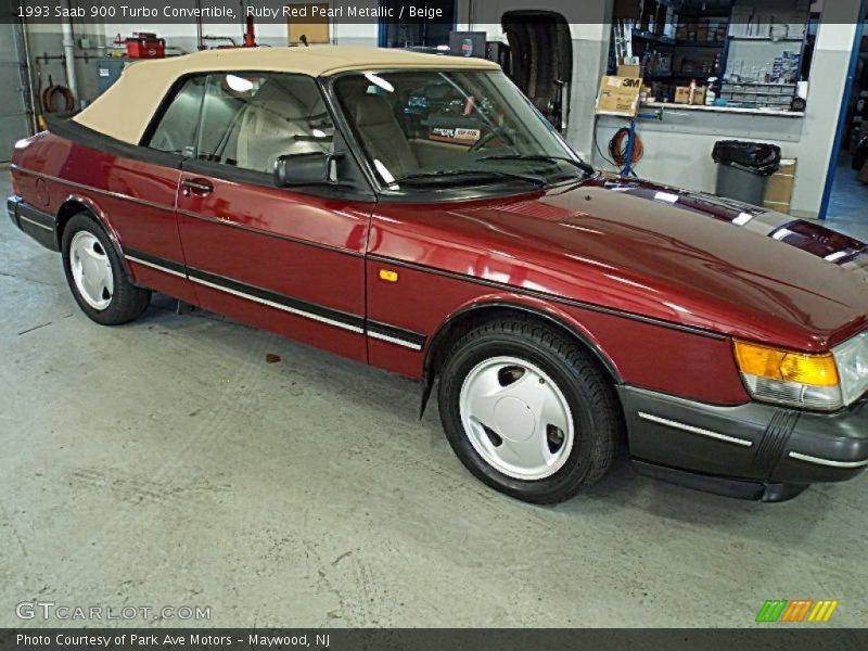 Ruby Red Pearl Metallic / Beige 1993 Saab 900 Turbo Convertible