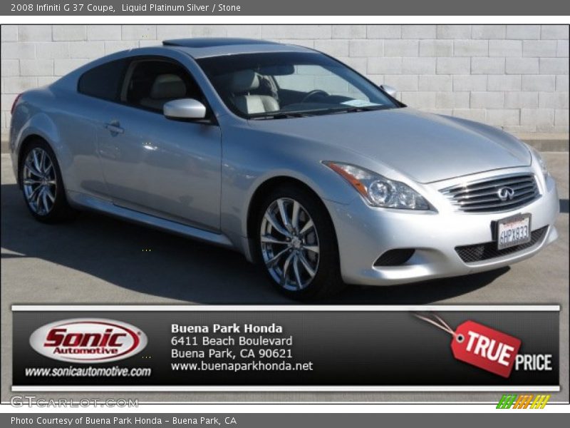 Liquid Platinum Silver / Stone 2008 Infiniti G 37 Coupe