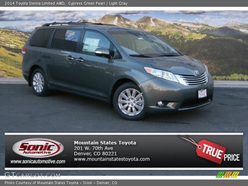 Cypress Green Pearl / Light Gray 2014 Toyota Sienna Limited AWD