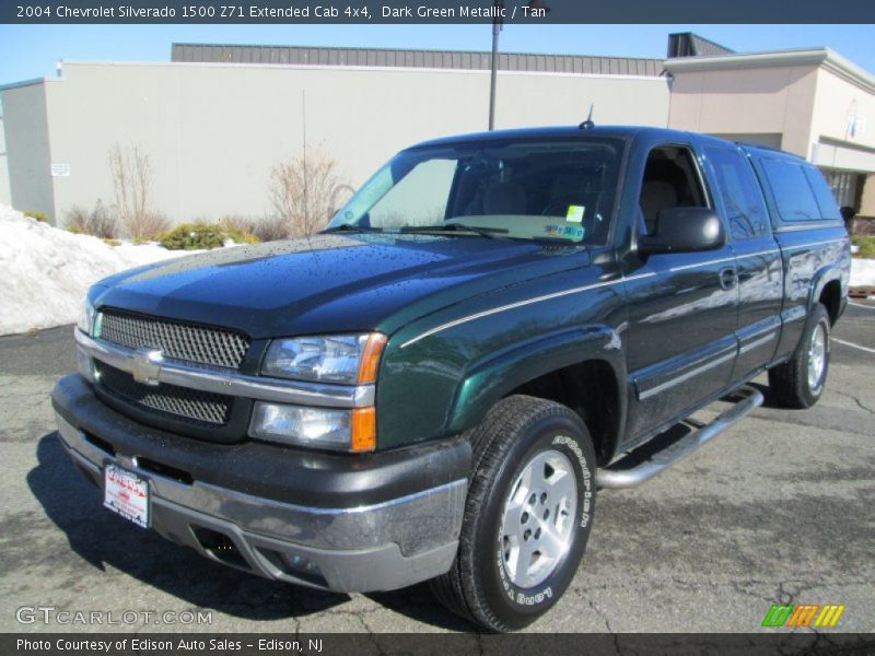 Dark Green Metallic / Tan 2004 Chevrolet Silverado 1500 Z71 Extended Cab 4x4