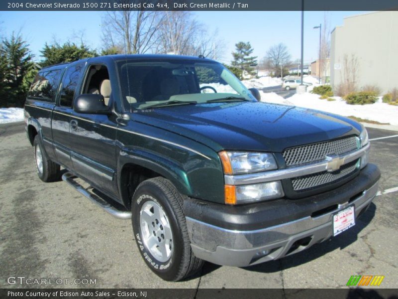 Dark Green Metallic / Tan 2004 Chevrolet Silverado 1500 Z71 Extended Cab 4x4