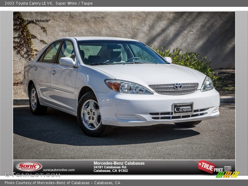 Super White / Taupe 2003 Toyota Camry LE V6