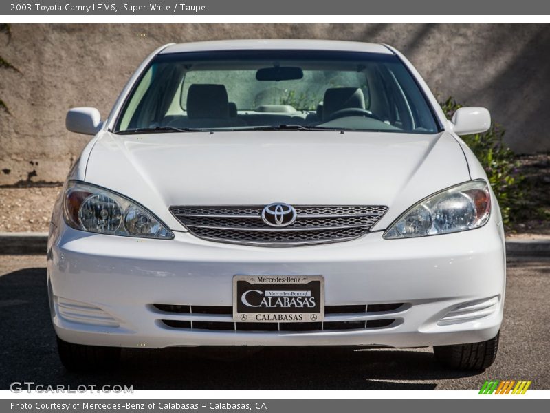Super White / Taupe 2003 Toyota Camry LE V6