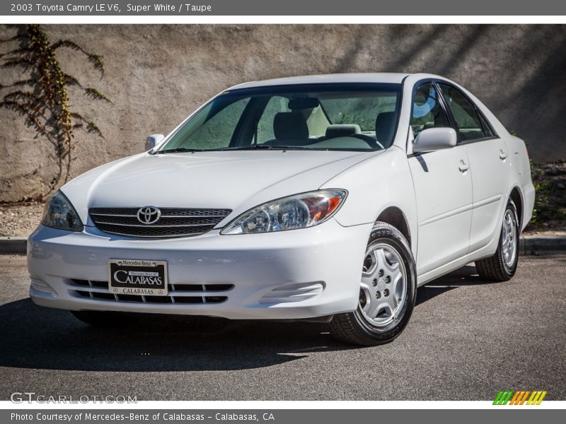 Super White / Taupe 2003 Toyota Camry LE V6