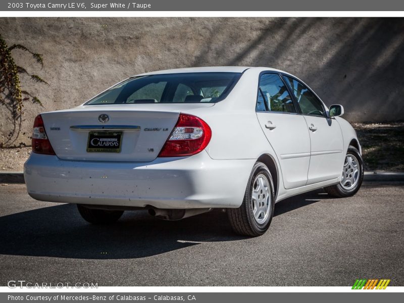 Super White / Taupe 2003 Toyota Camry LE V6