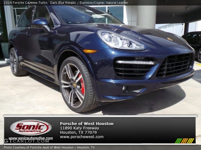 Dark Blue Metallic / Espresso/Cognac Natural Leather 2014 Porsche Cayenne Turbo