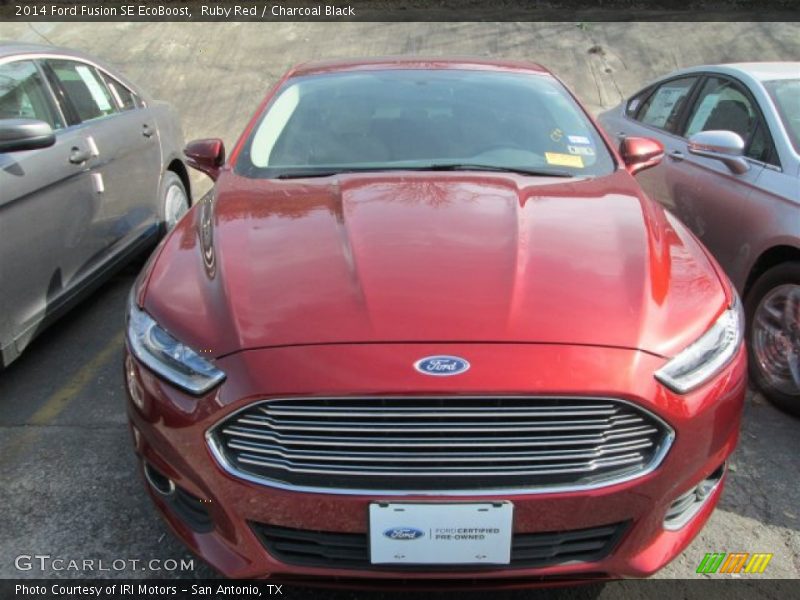 Ruby Red / Charcoal Black 2014 Ford Fusion SE EcoBoost