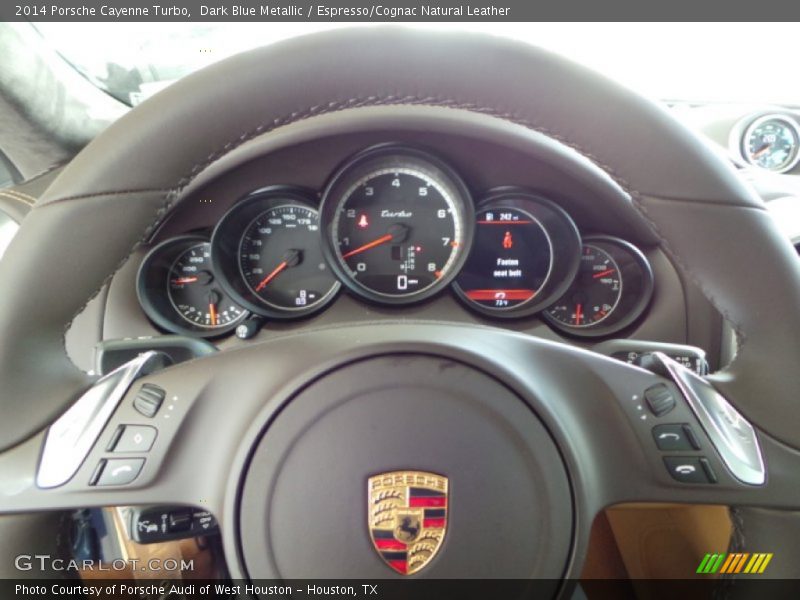 Dark Blue Metallic / Espresso/Cognac Natural Leather 2014 Porsche Cayenne Turbo