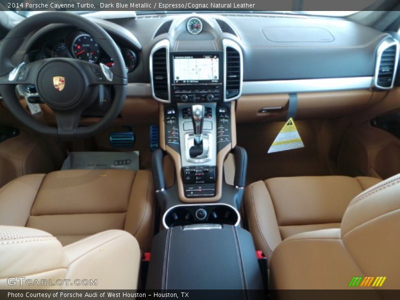 Dark Blue Metallic / Espresso/Cognac Natural Leather 2014 Porsche Cayenne Turbo
