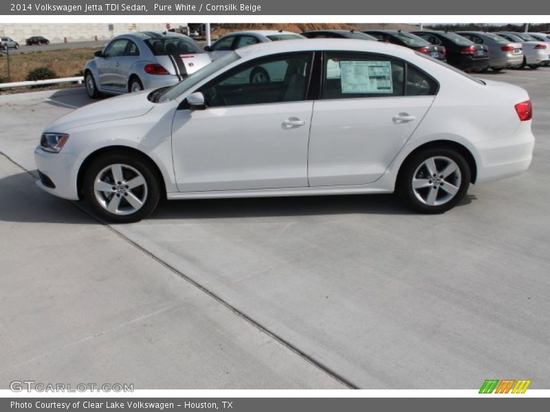 Pure White / Cornsilk Beige 2014 Volkswagen Jetta TDI Sedan