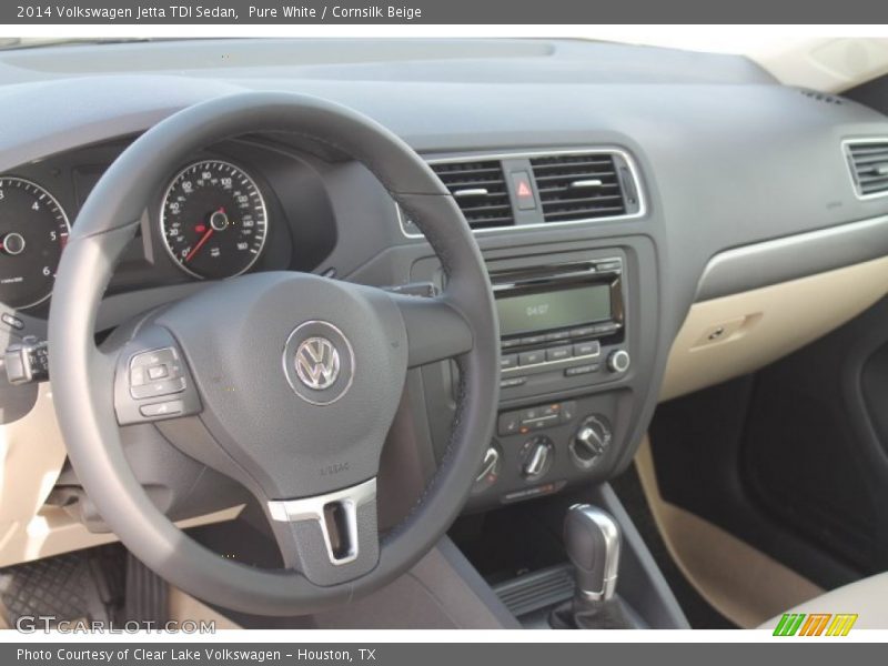 Pure White / Cornsilk Beige 2014 Volkswagen Jetta TDI Sedan