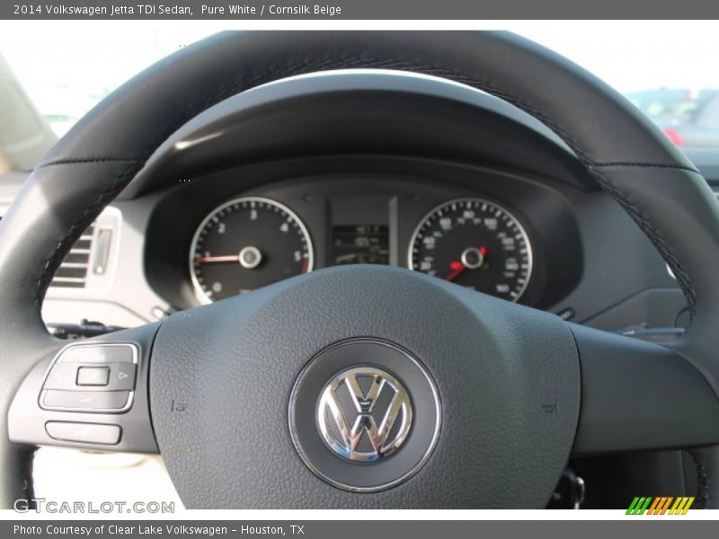 Pure White / Cornsilk Beige 2014 Volkswagen Jetta TDI Sedan
