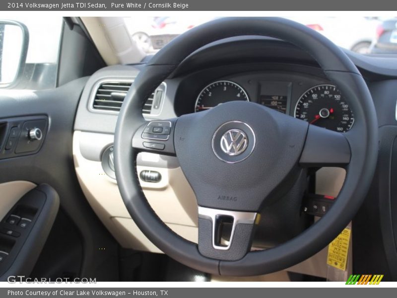 Pure White / Cornsilk Beige 2014 Volkswagen Jetta TDI Sedan