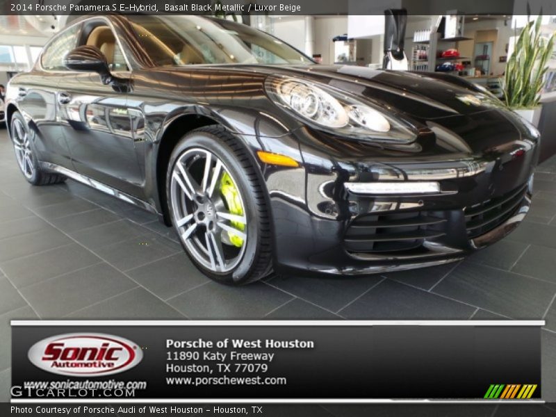 Basalt Black Metallic / Luxor Beige 2014 Porsche Panamera S E-Hybrid