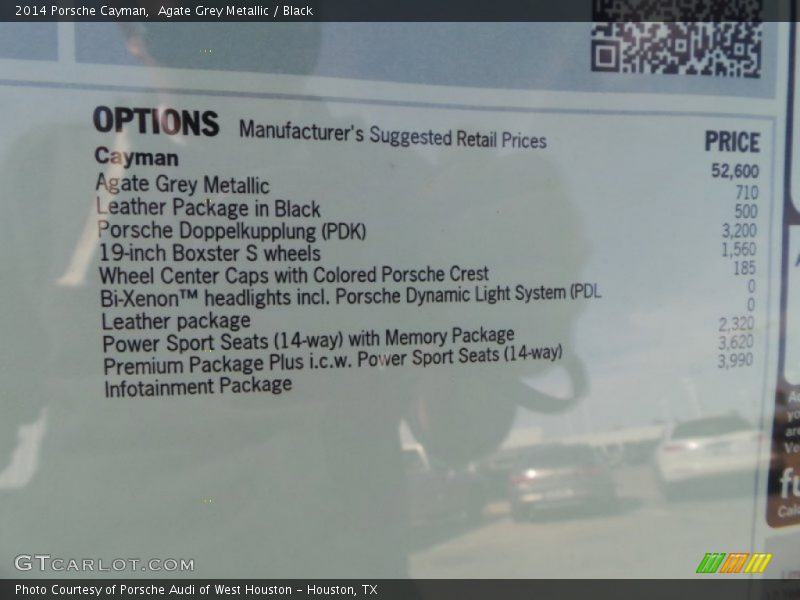 Agate Grey Metallic / Black 2014 Porsche Cayman