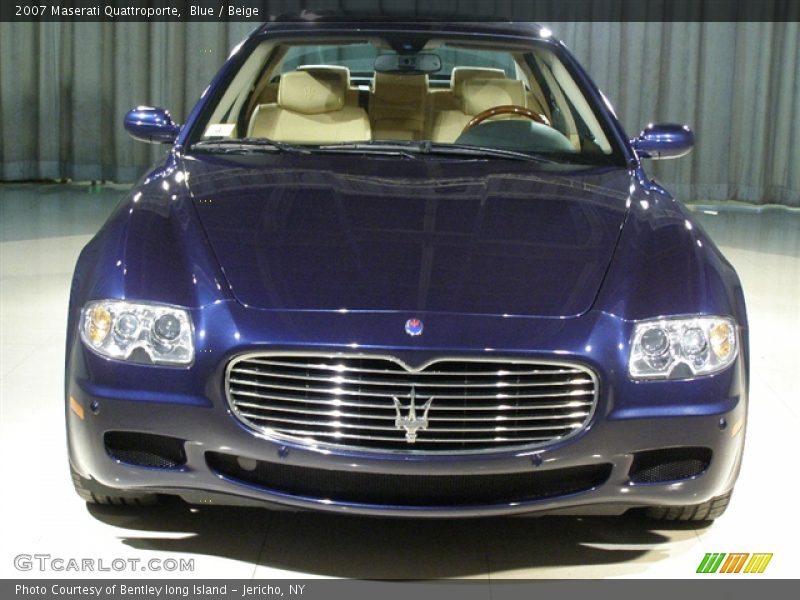 2007 Maserati Quattroporte, Blue / Beige, Front - 2007 Maserati Quattroporte 