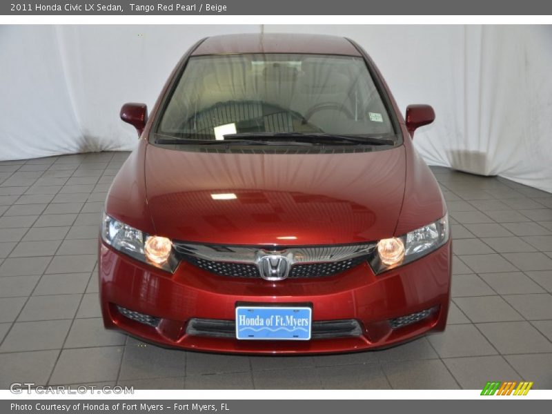 Tango Red Pearl / Beige 2011 Honda Civic LX Sedan