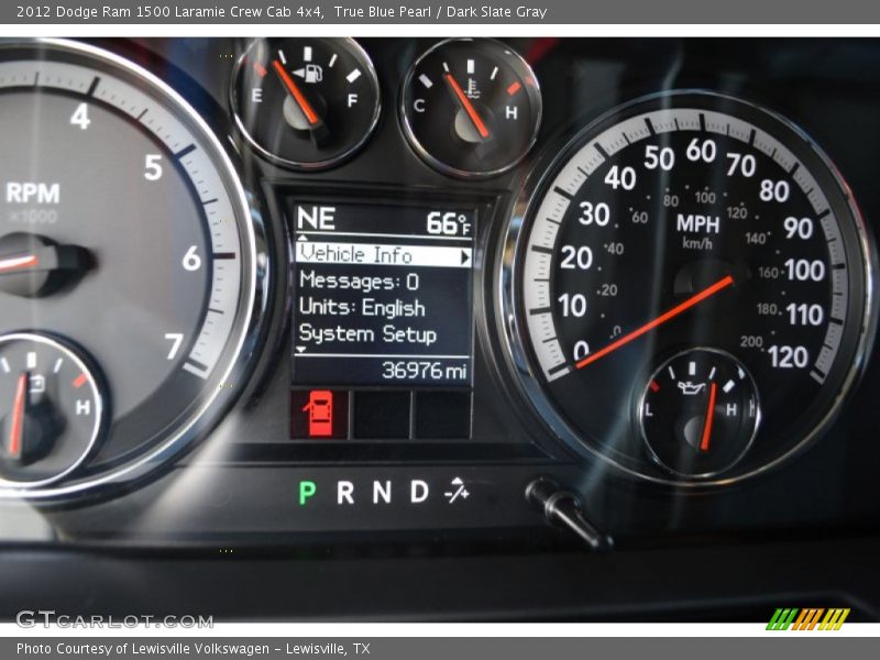 True Blue Pearl / Dark Slate Gray 2012 Dodge Ram 1500 Laramie Crew Cab 4x4