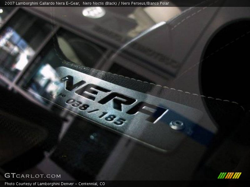Info Tag of 2007 Gallardo Nera E-Gear