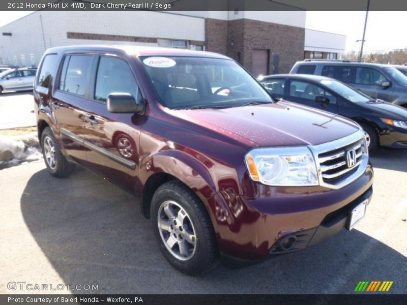 Dark Cherry Pearl II / Beige 2012 Honda Pilot LX 4WD