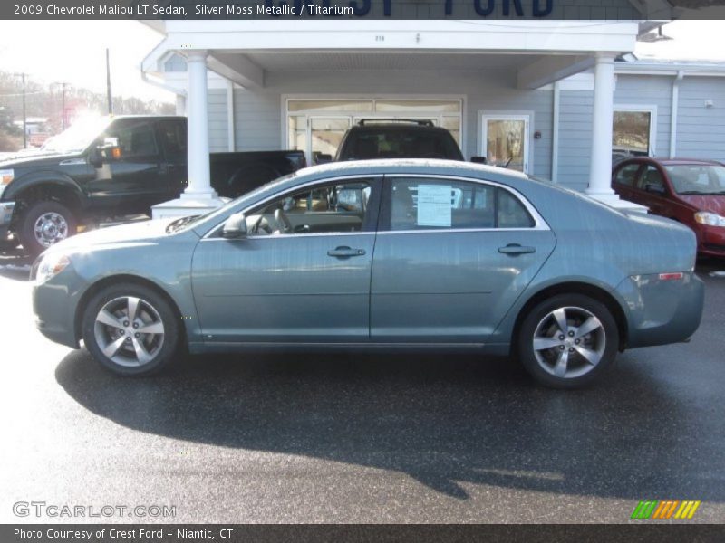 Silver Moss Metallic / Titanium 2009 Chevrolet Malibu LT Sedan
