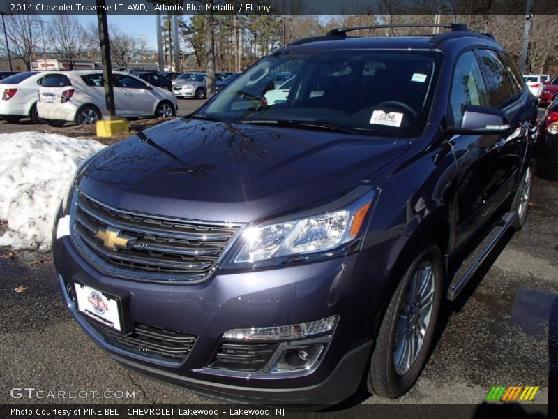 Atlantis Blue Metallic / Ebony 2014 Chevrolet Traverse LT AWD