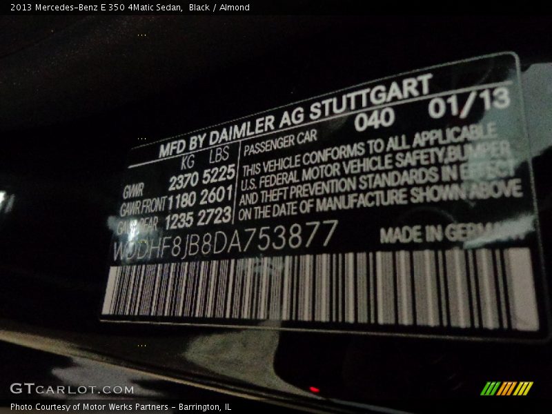 Black / Almond 2013 Mercedes-Benz E 350 4Matic Sedan