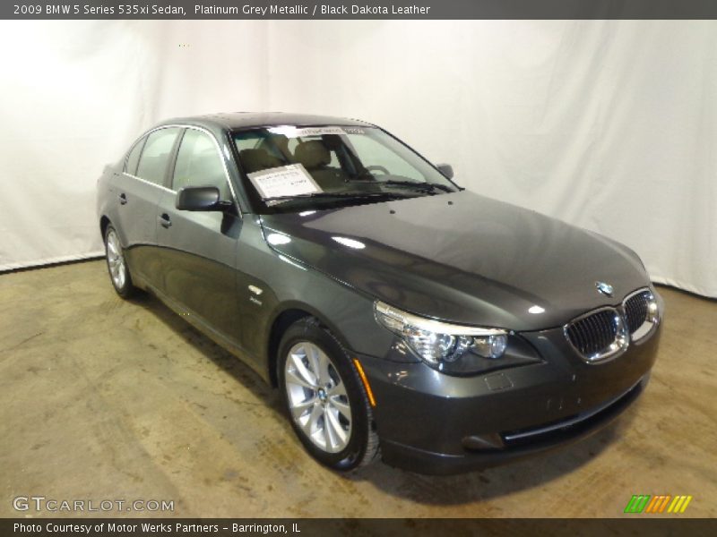 Platinum Grey Metallic / Black Dakota Leather 2009 BMW 5 Series 535xi Sedan