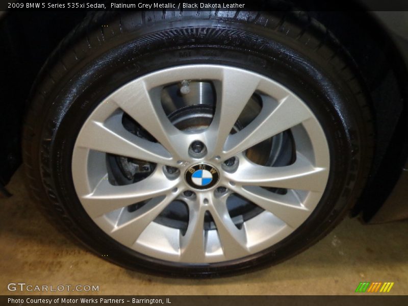 Platinum Grey Metallic / Black Dakota Leather 2009 BMW 5 Series 535xi Sedan