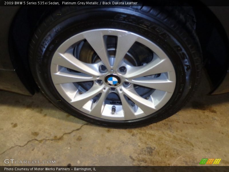 Platinum Grey Metallic / Black Dakota Leather 2009 BMW 5 Series 535xi Sedan